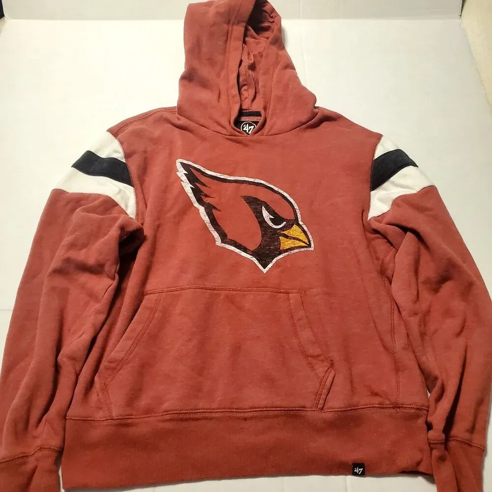 ‘47 Men’s Arizona Cardinals Club Hoodie Long Sleeve Shirt Jersey Medium NFL Red